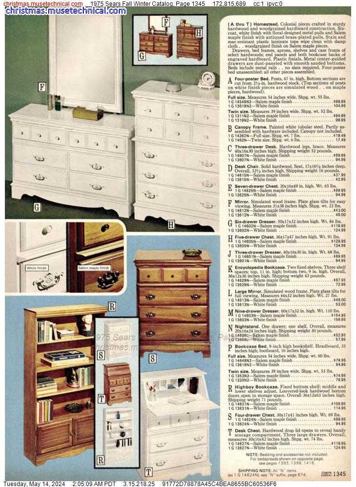 1975 Sears Fall Winter Catalog, Page 1345