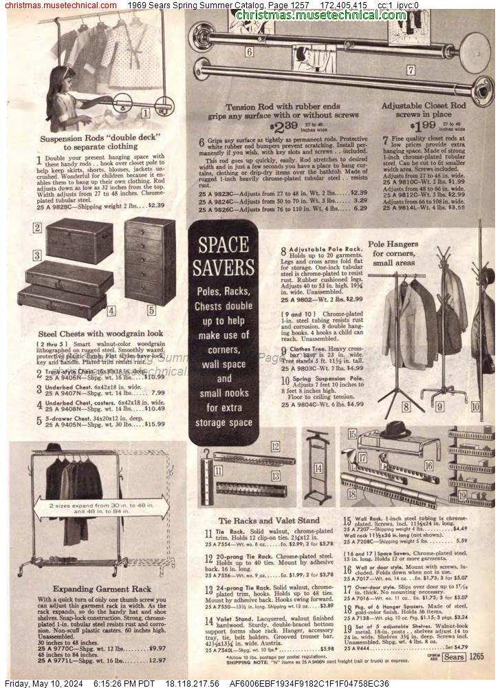 1969 Sears Spring Summer Catalog, Page 1257