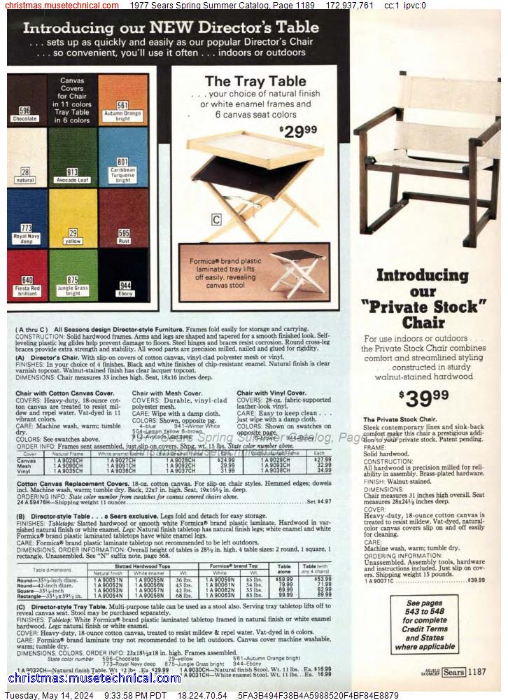 1977 Sears Spring Summer Catalog, Page 1189