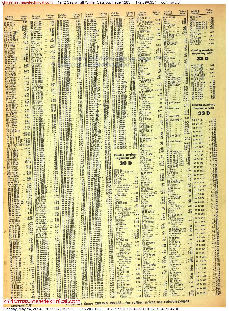 1942 Sears Fall Winter Catalog, Page 1283