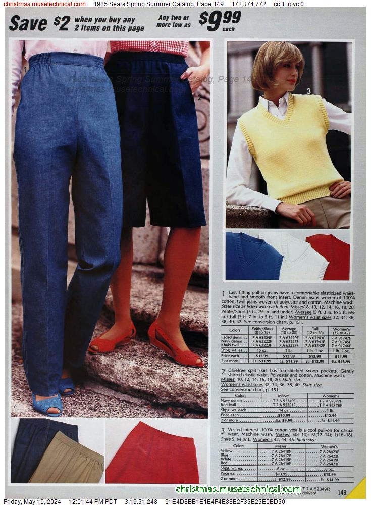 1985 Sears Spring Summer Catalog, Page 149