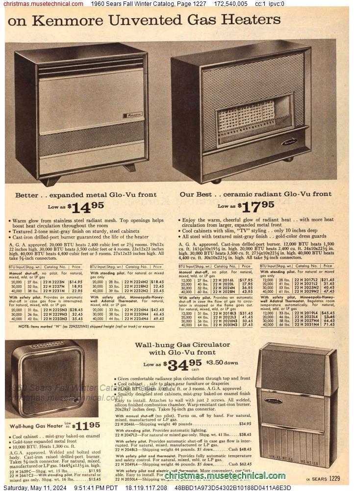 1960 Sears Fall Winter Catalog, Page 1227