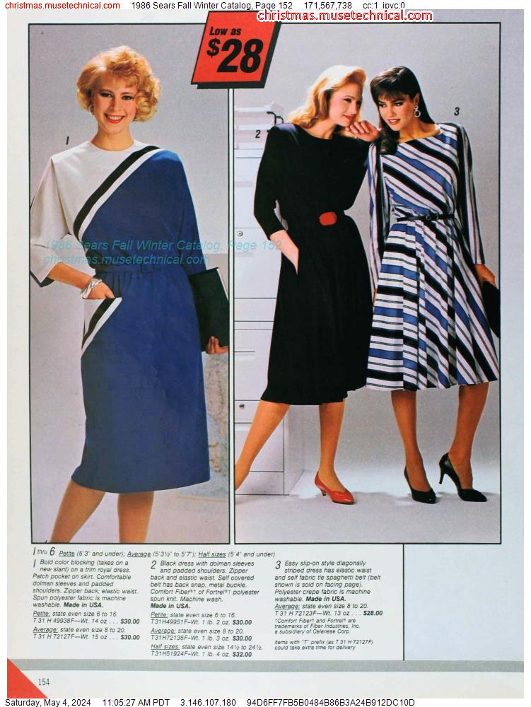 1986 Sears Fall Winter Catalog, Page 152