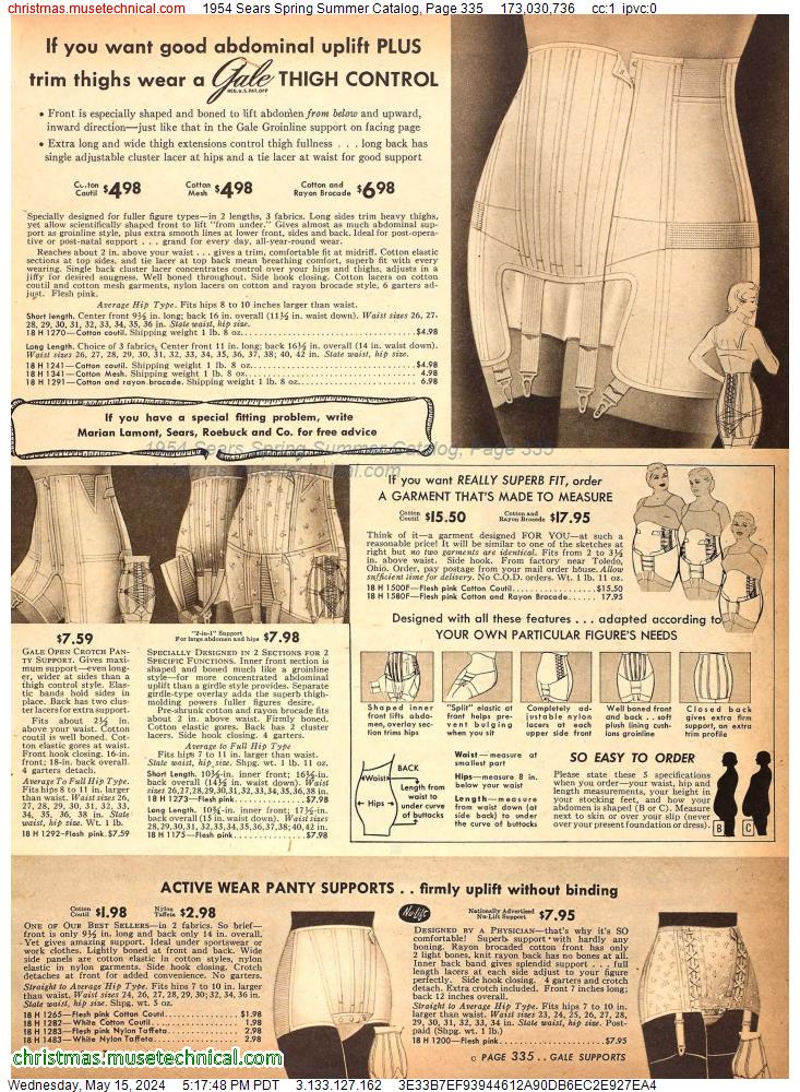 1954 Sears Spring Summer Catalog, Page 335