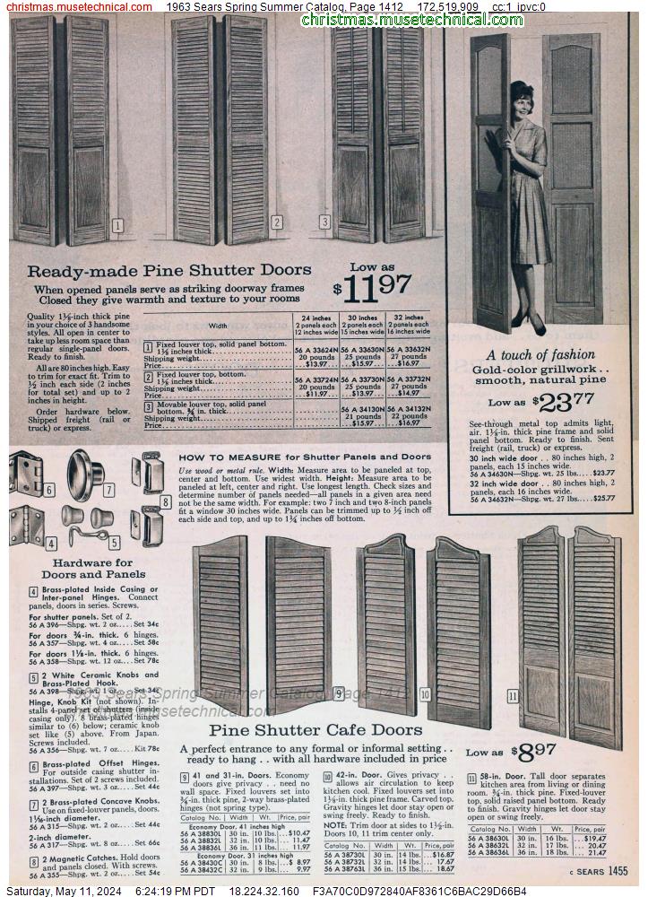 1963 Sears Spring Summer Catalog, Page 1412