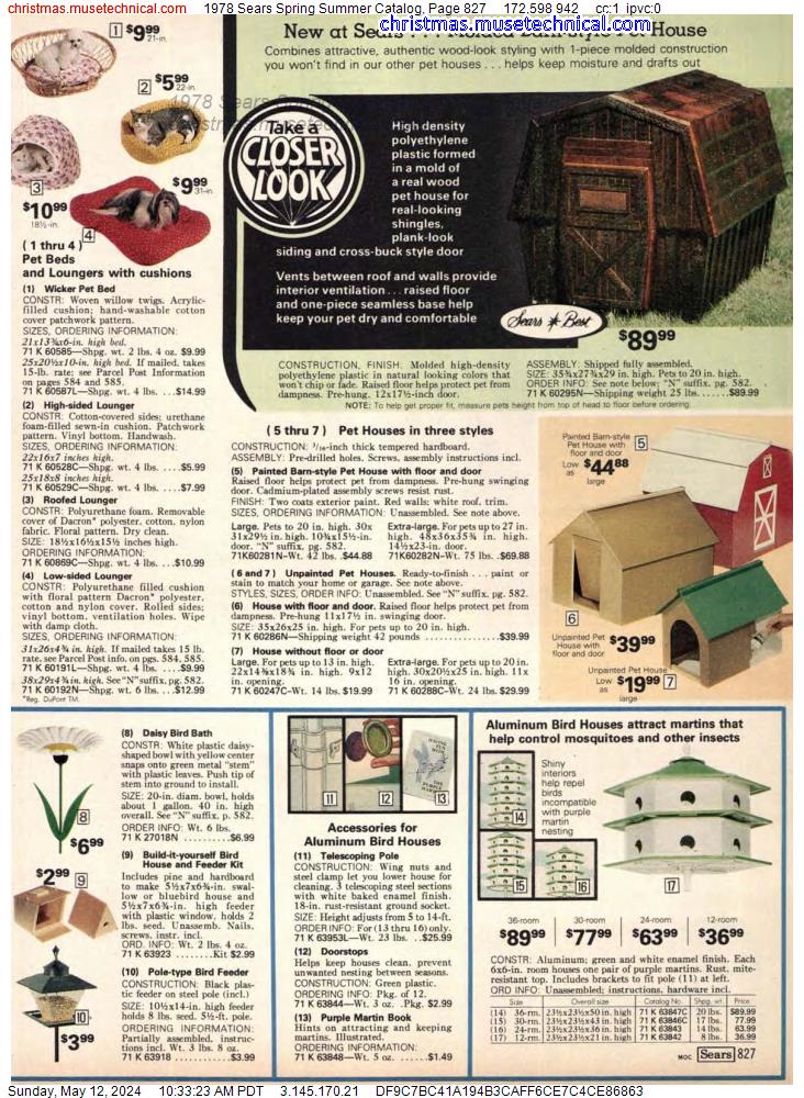 1978 Sears Spring Summer Catalog, Page 827