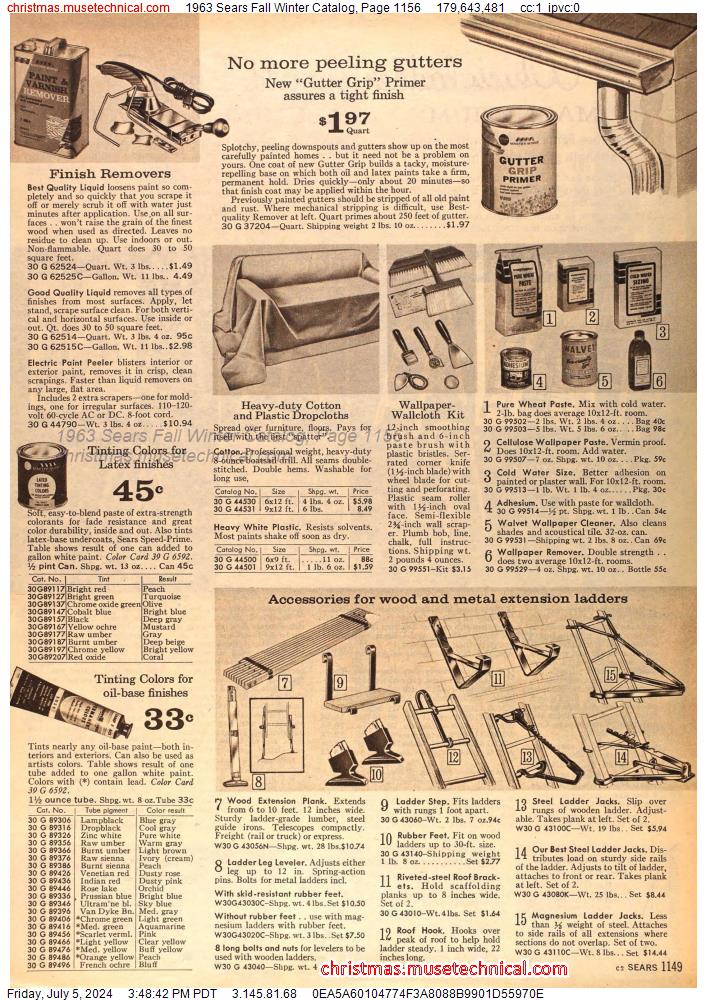 1963 Sears Fall Winter Catalog, Page 1156