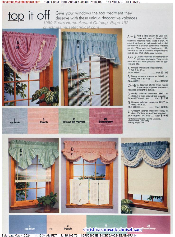1989 Sears Home Annual Catalog, Page 192