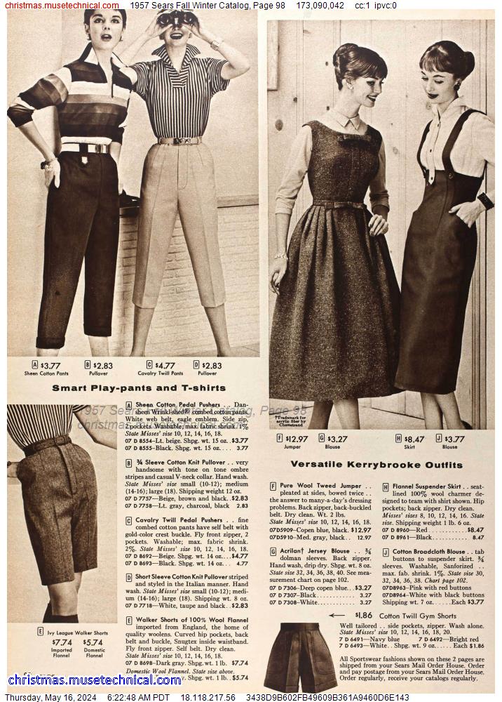 1957 Sears Fall Winter Catalog, Page 98