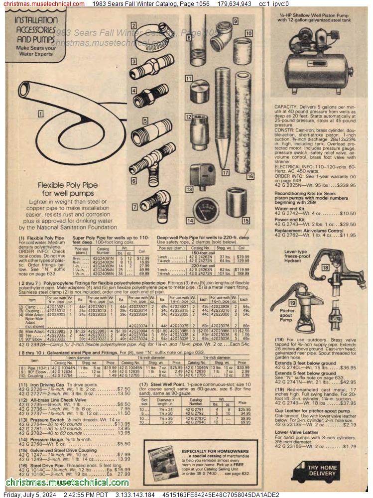 1983 Sears Fall Winter Catalog, Page 1056