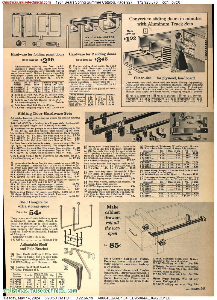 1964 Sears Spring Summer Catalog, Page 927