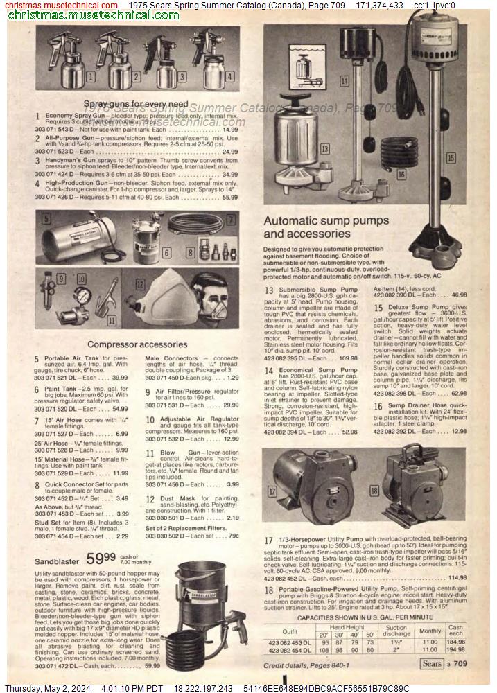 1975 Sears Spring Summer Catalog (Canada), Page 709