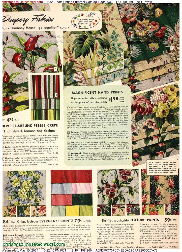 1951 Sears Spring Summer Catalog, Page 544