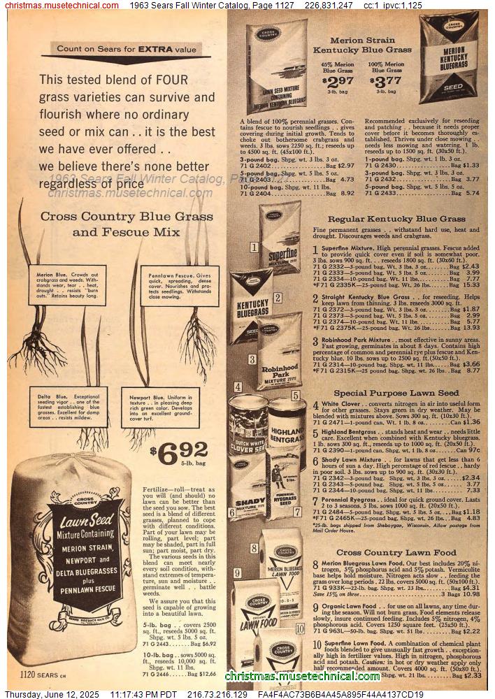 1963 Sears Fall Winter Catalog, Page 1127
