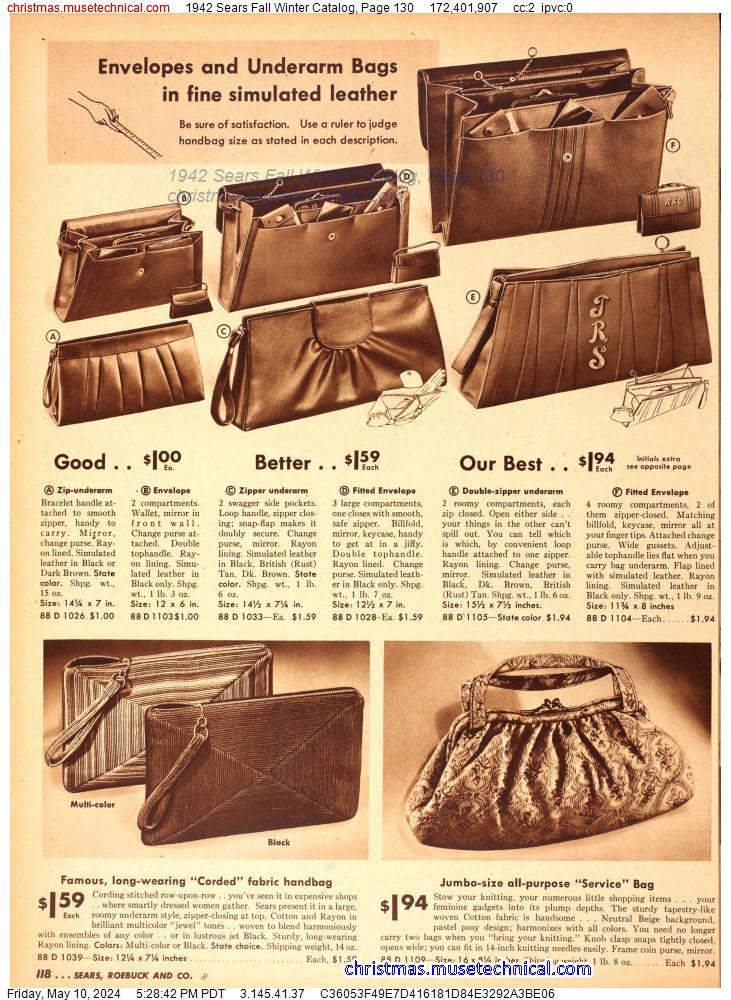 1942 Sears Fall Winter Catalog, Page 130