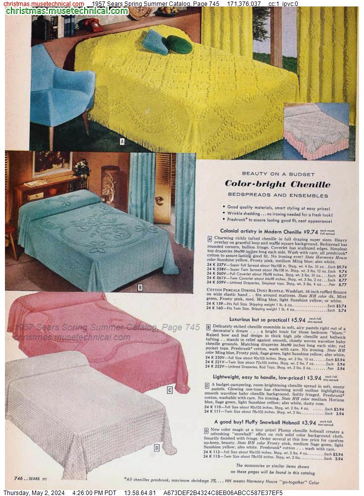 1957 Sears Spring Summer Catalog, Page 745