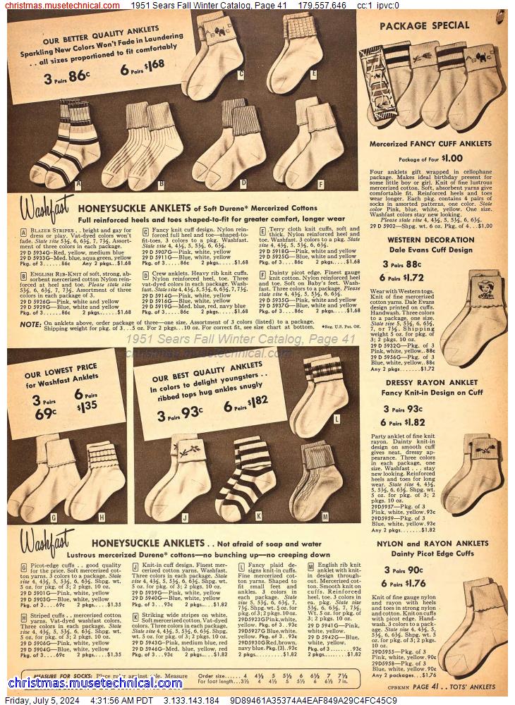 1951 Sears Fall Winter Catalog, Page 41