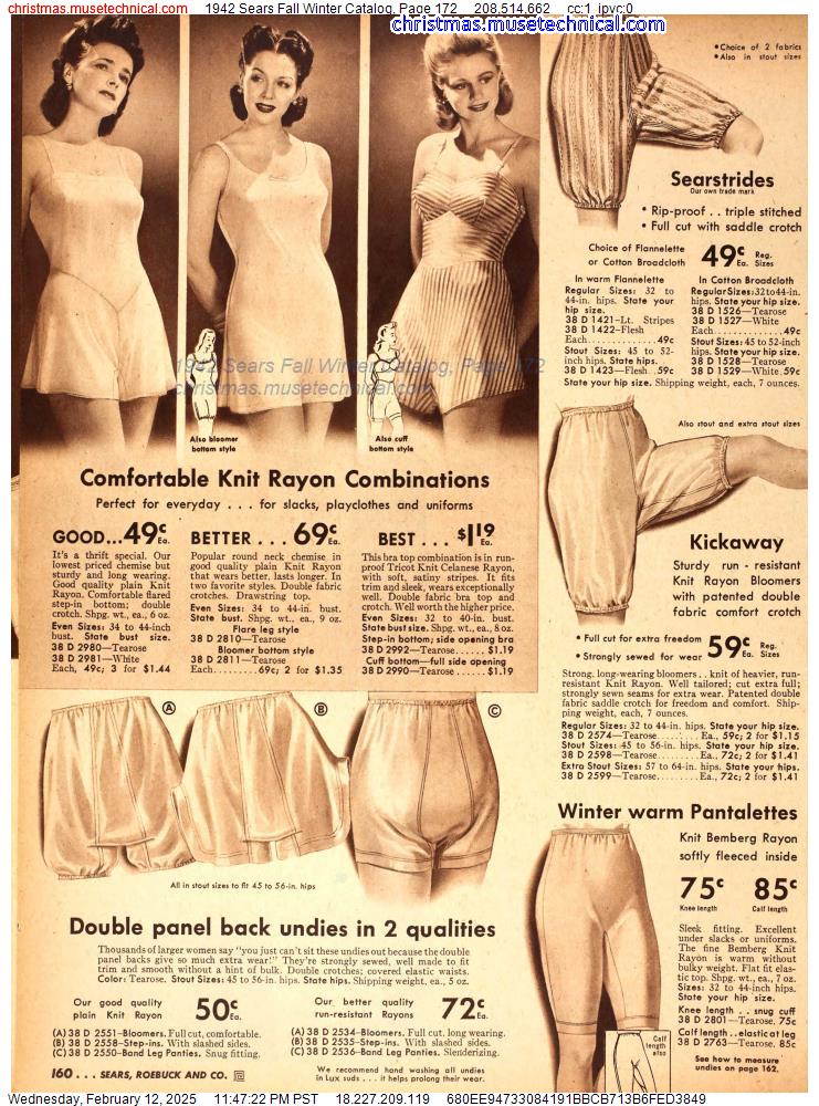 1942 Sears Fall Winter Catalog, Page 172