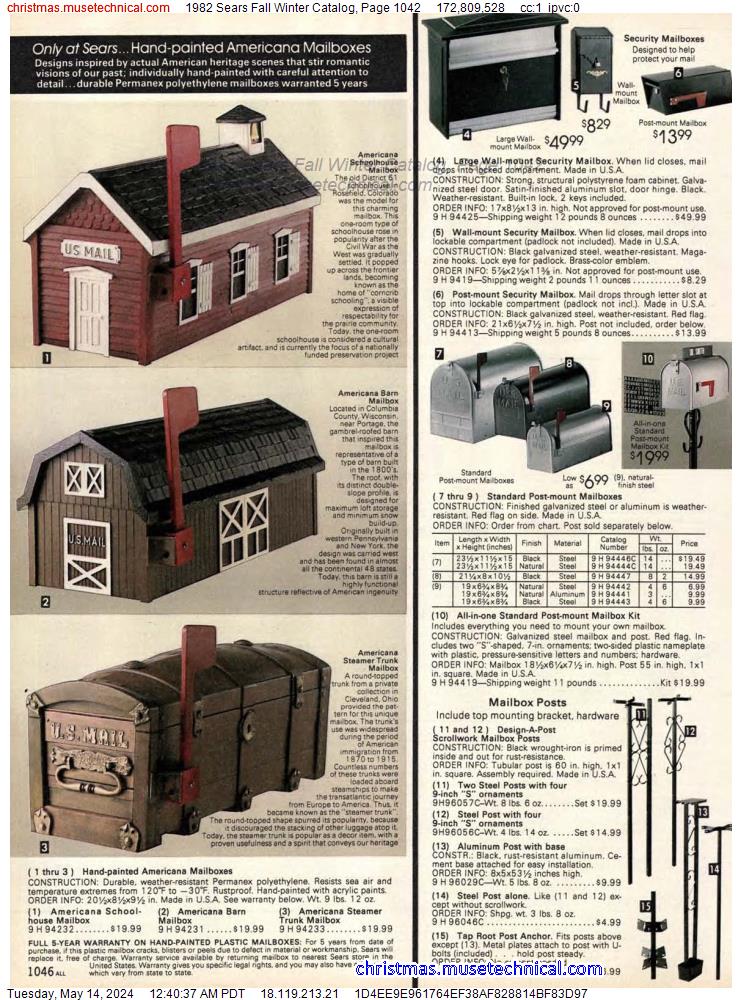 1982 Sears Fall Winter Catalog, Page 1042
