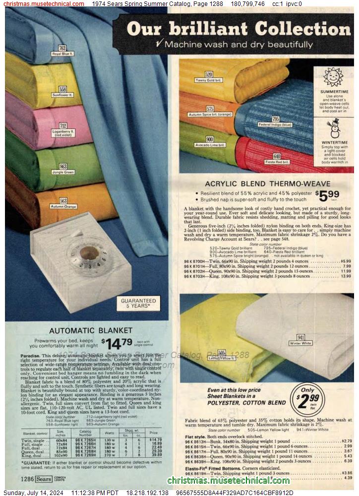 1974 Sears Spring Summer Catalog, Page 1288