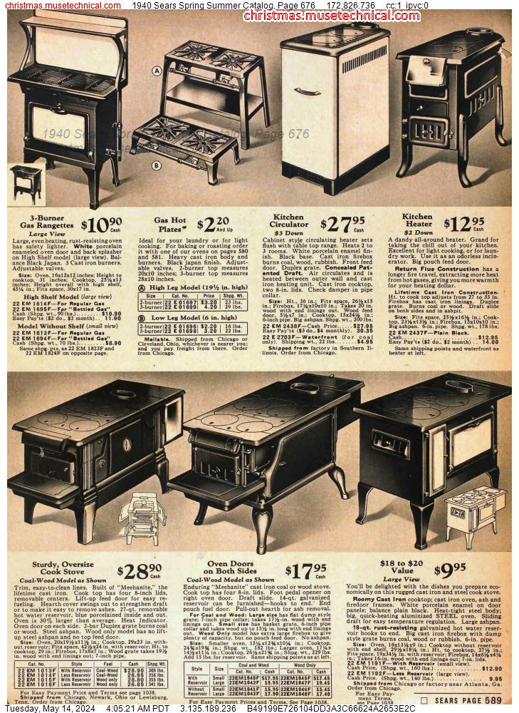 1940 Sears Spring Summer Catalog, Page 676