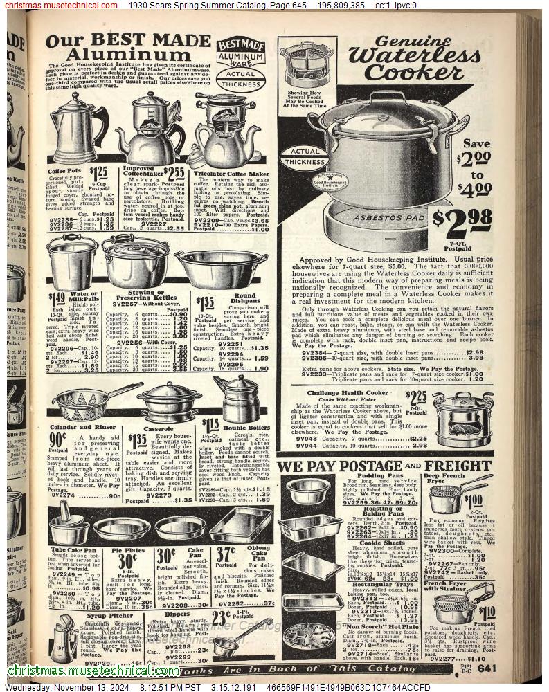 1930 Sears Spring Summer Catalog, Page 645