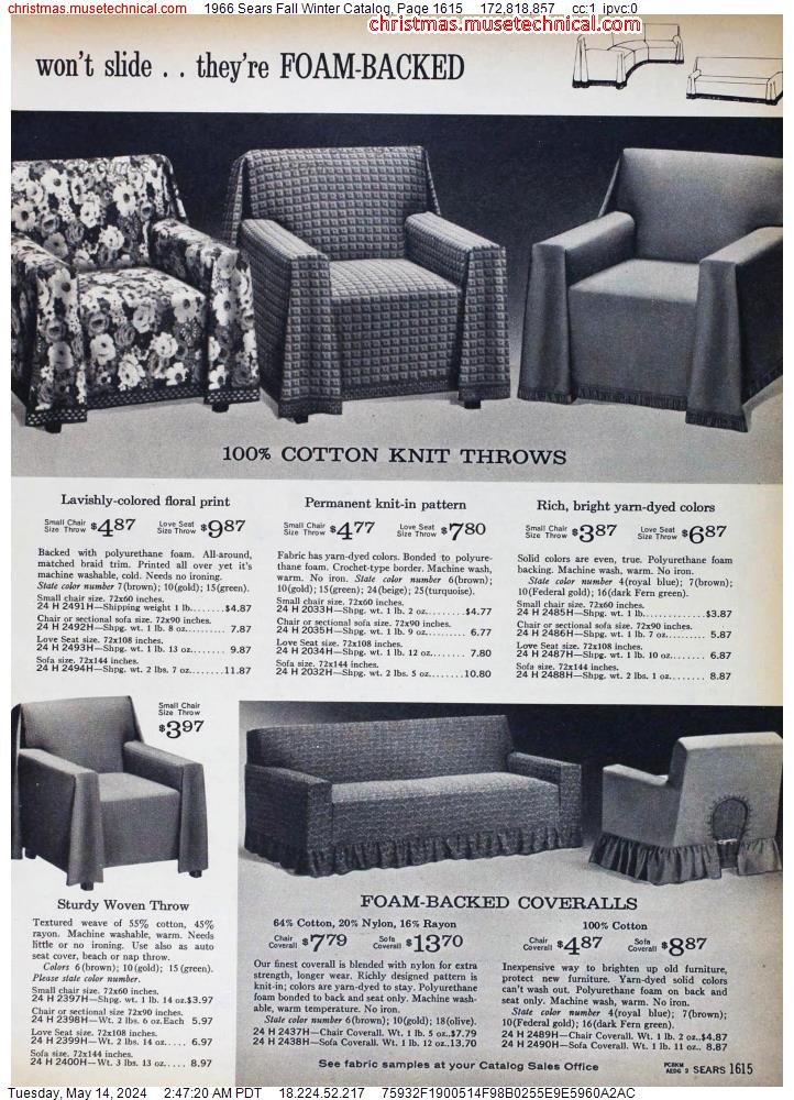 1966 Sears Fall Winter Catalog, Page 1615