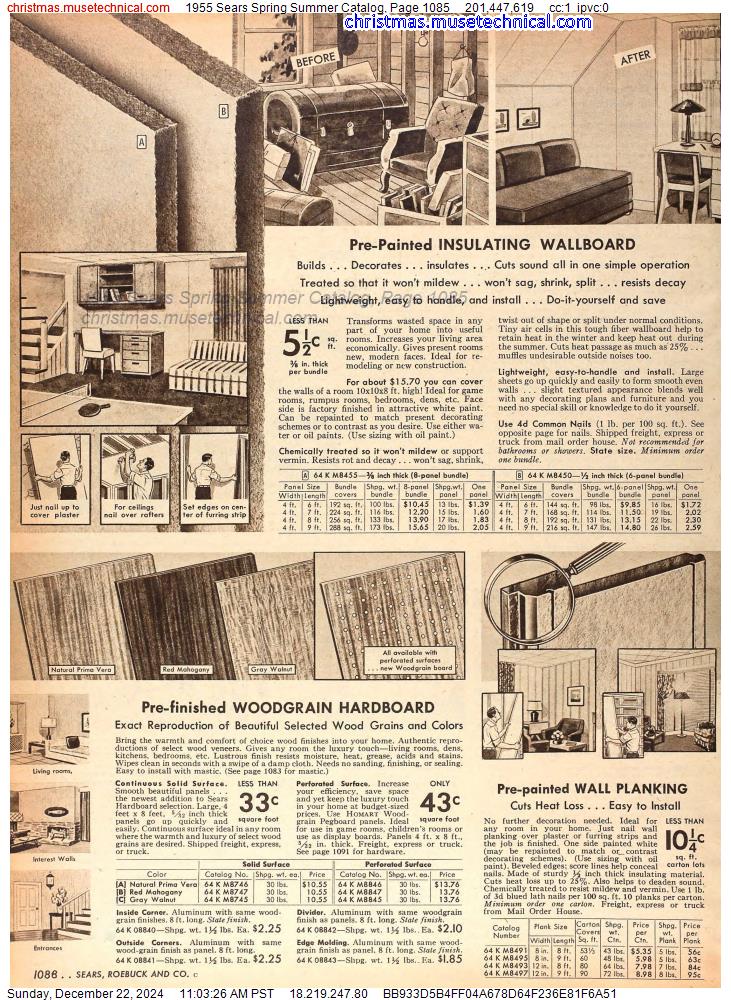 1955 Sears Spring Summer Catalog, Page 1085