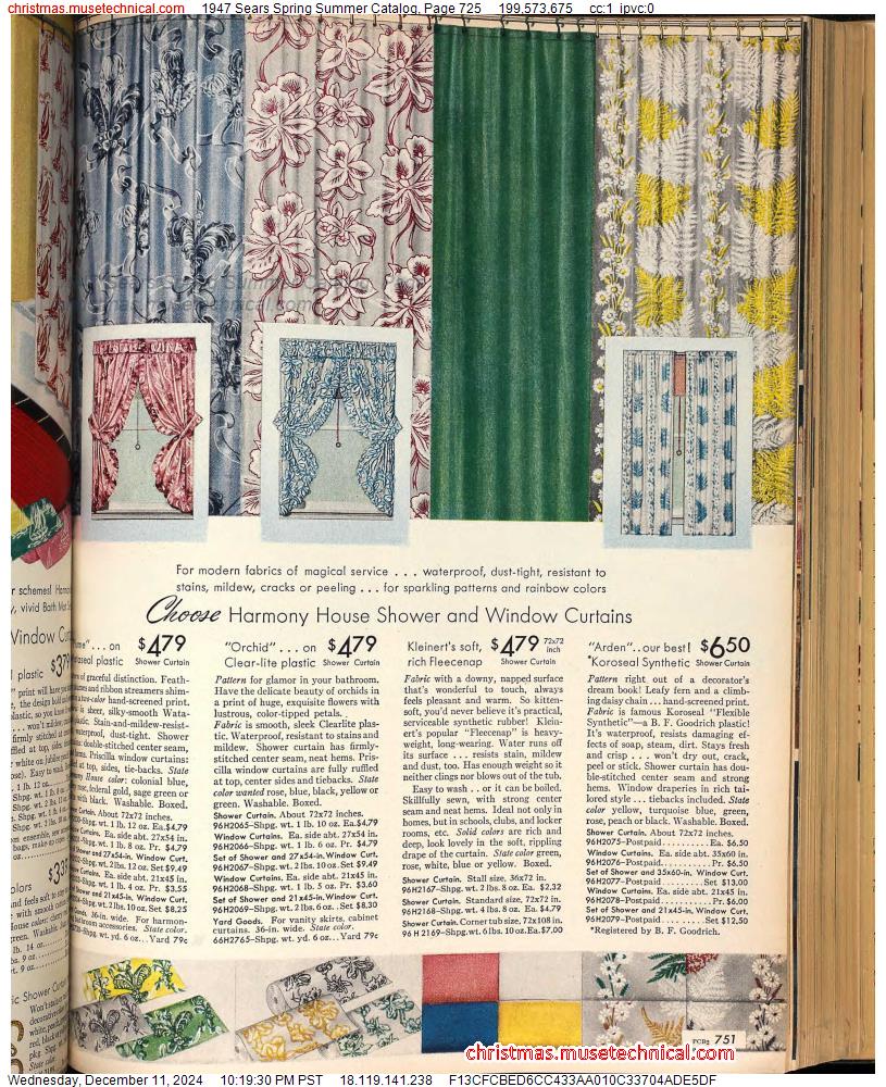 1947 Sears Spring Summer Catalog, Page 725