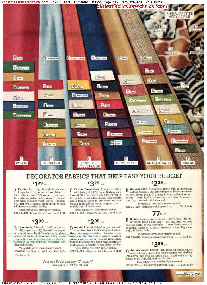 1975 Sears Fall Winter Catalog, Page 235