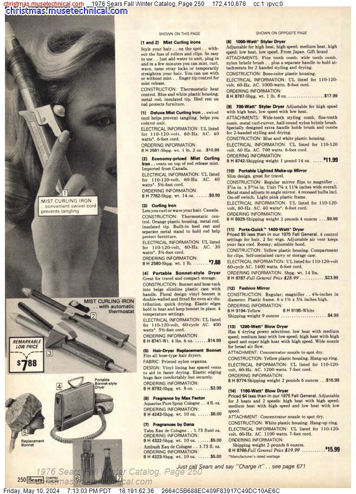 1976 Sears Fall Winter Catalog, Page 250