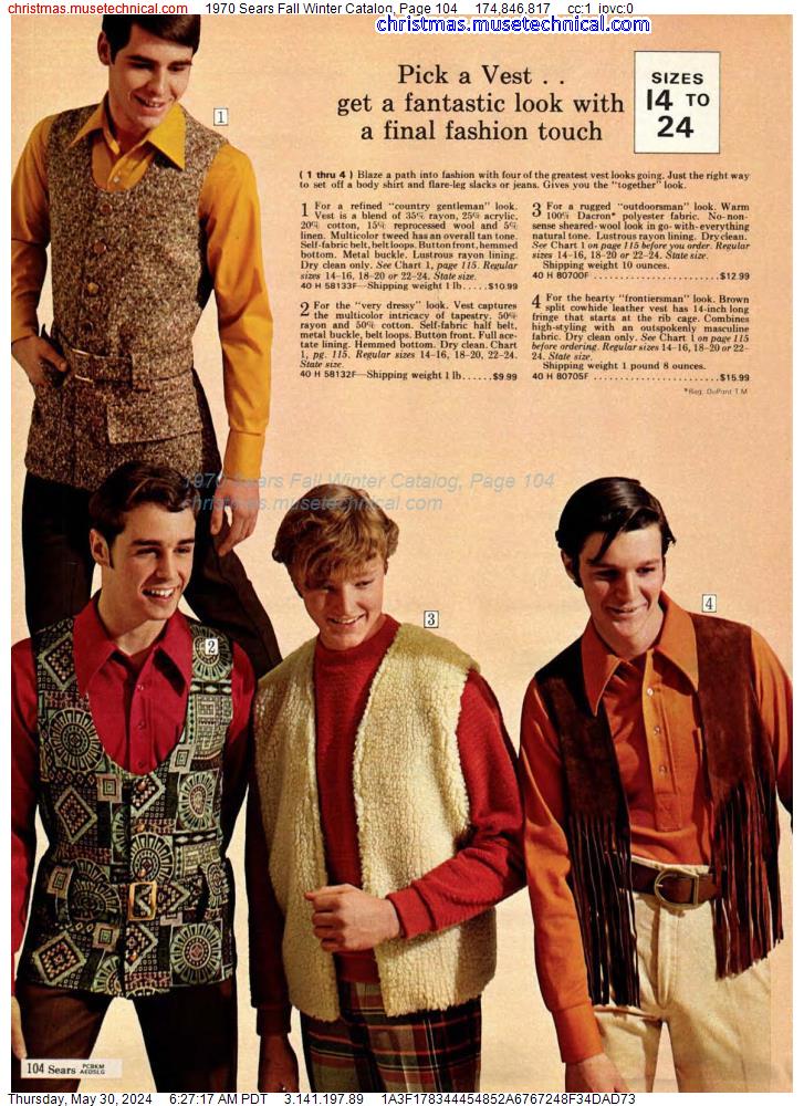 1970 Sears Fall Winter Catalog, Page 104