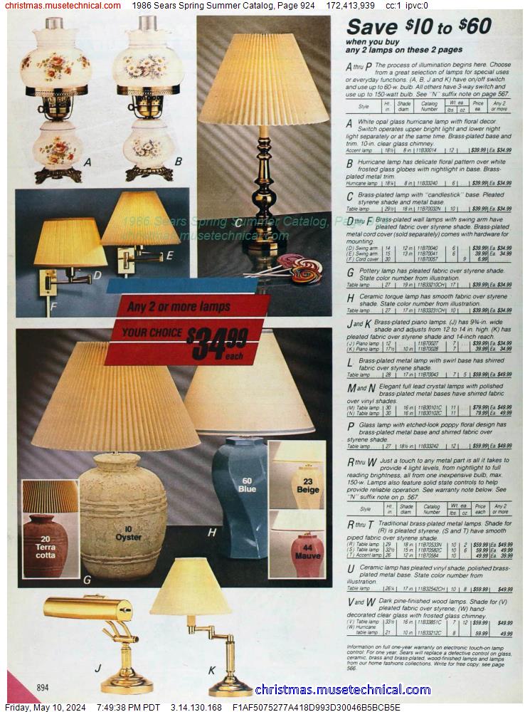 1986 Sears Spring Summer Catalog, Page 924