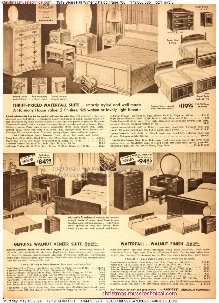 1949 Sears Fall Winter Catalog, Page 700