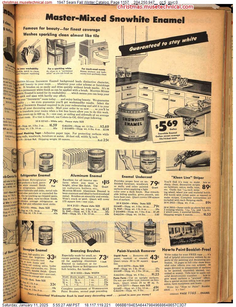 1947 Sears Fall Winter Catalog, Page 1157