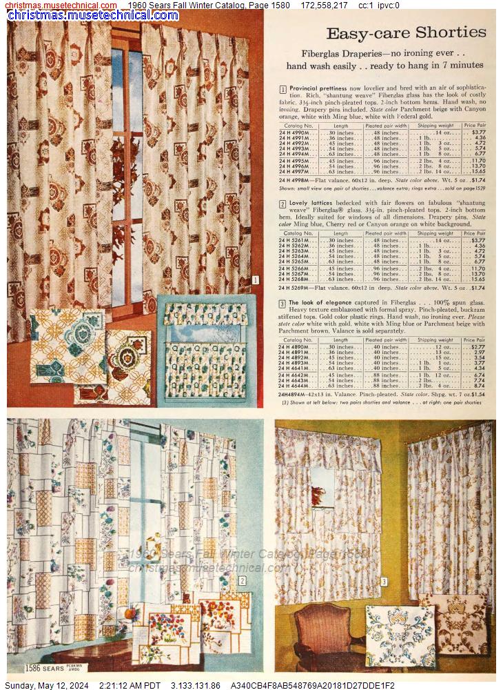 1960 Sears Fall Winter Catalog, Page 1580