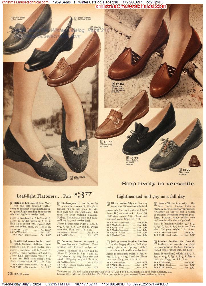 1959 Sears Fall Winter Catalog, Page 210
