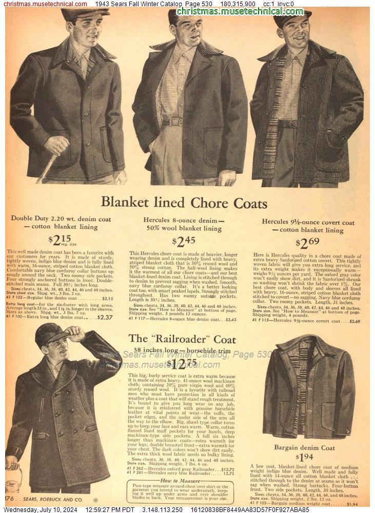 1943 Sears Fall Winter Catalog, Page 530