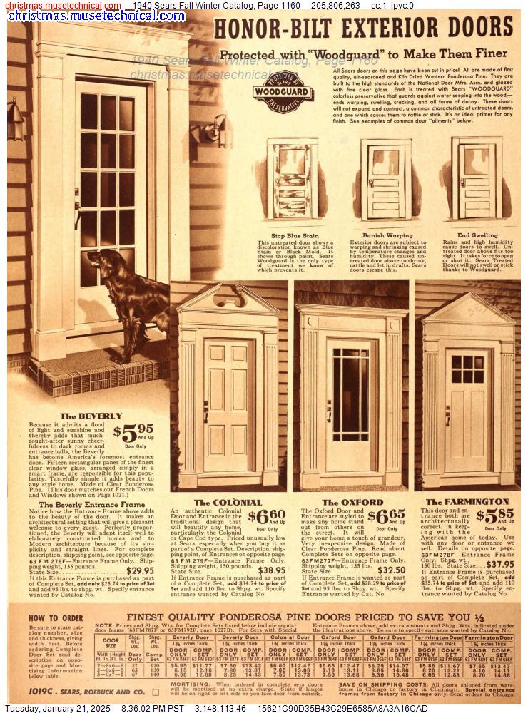 1940 Sears Fall Winter Catalog, Page 1160