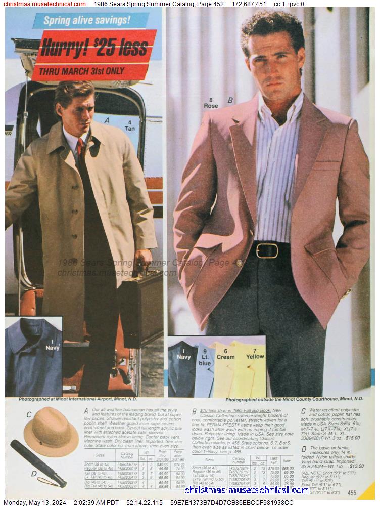1986 Sears Spring Summer Catalog, Page 452