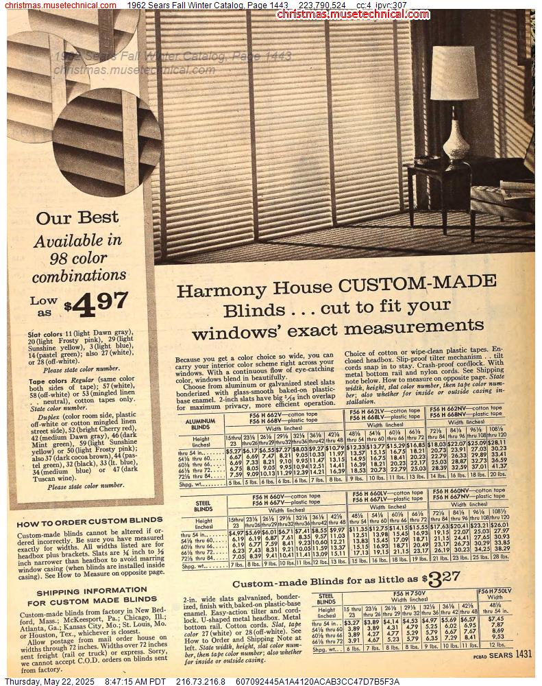 1962 Sears Fall Winter Catalog, Page 1443