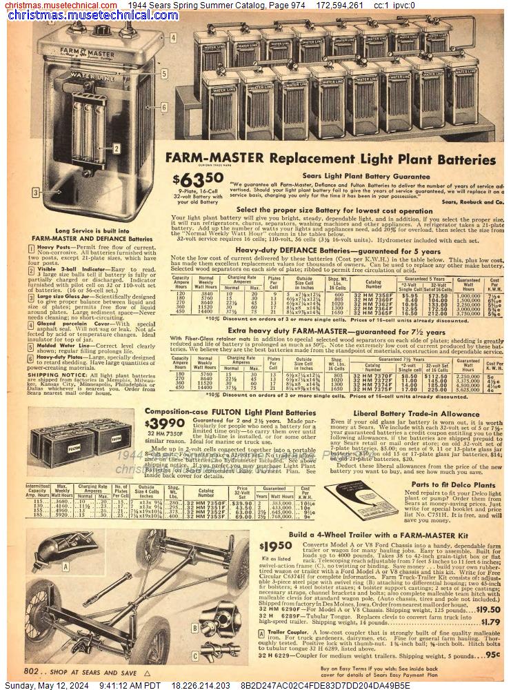 1944 Sears Spring Summer Catalog, Page 974