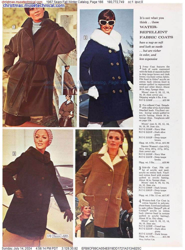 1967 Sears Fall Winter Catalog, Page 166