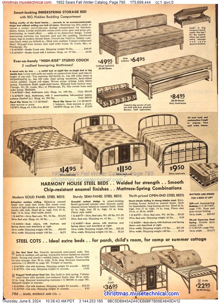 1952 Sears Fall Winter Catalog, Page 795