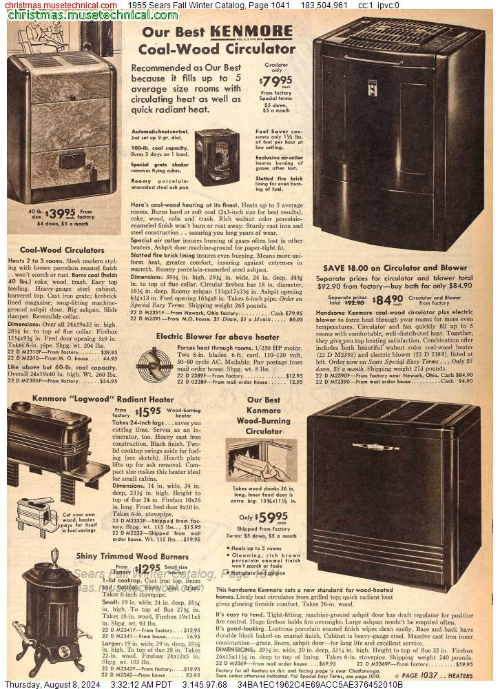 1955 Sears Fall Winter Catalog, Page 1041