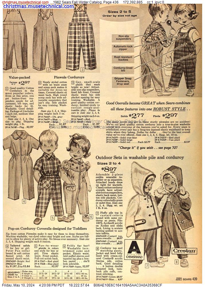 1962 Sears Fall Winter Catalog, Page 436