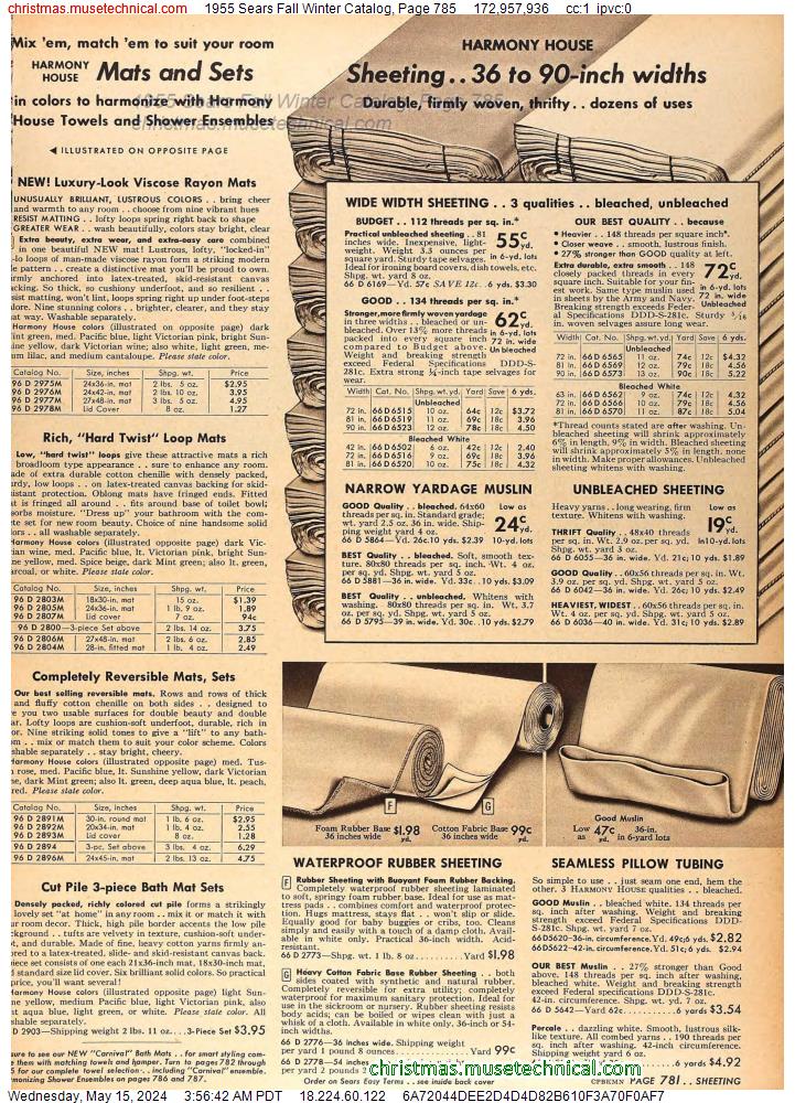 1955 Sears Fall Winter Catalog, Page 785