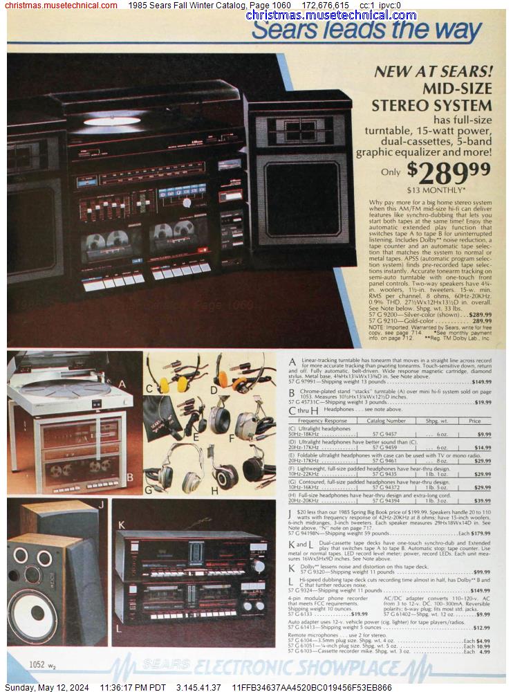 1985 Sears Fall Winter Catalog, Page 1060