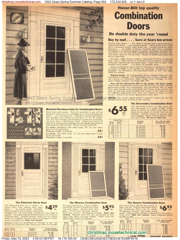 1942 Sears Spring Summer Catalog, Page 954