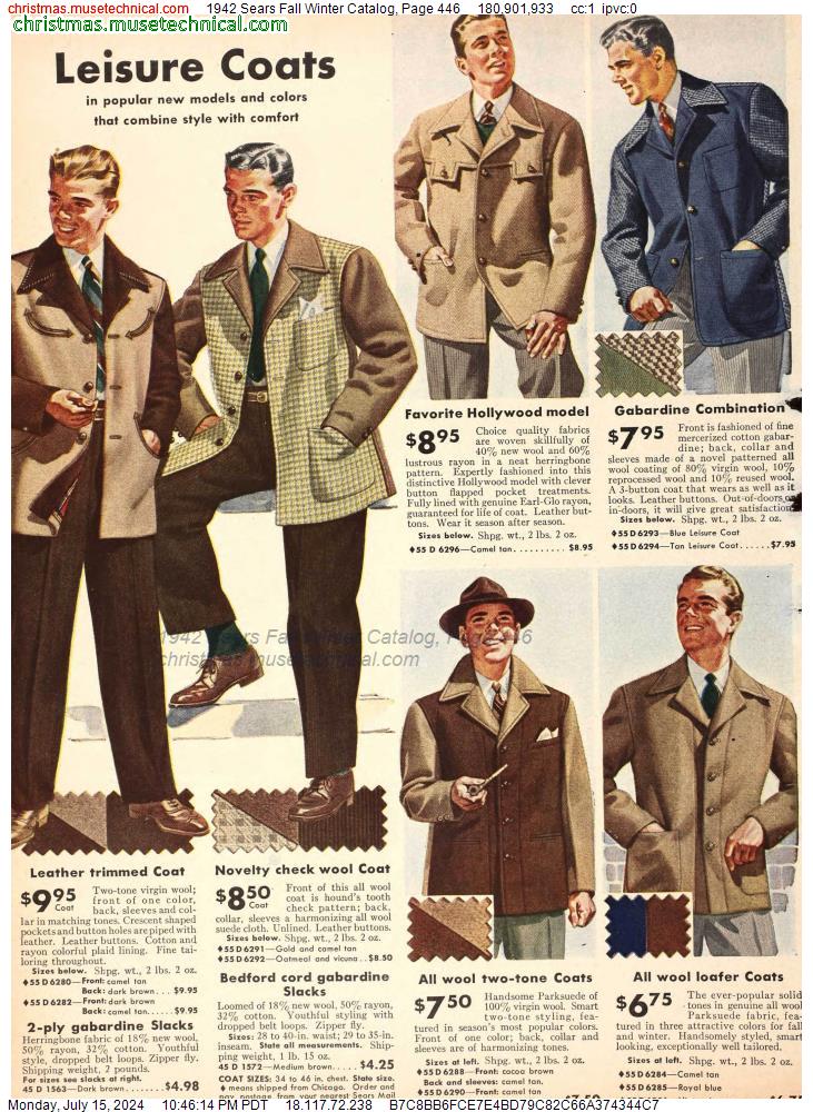 1942 Sears Fall Winter Catalog, Page 446